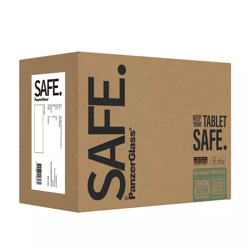 Protetor de ecrã em vidro temperado PanzerGlass SAFE. para iPad Air 13 polegadas (2024–2026) / iPad Pro 13 polegadas (2024–2025) Ultra‑Wide Fit — 50 unid.