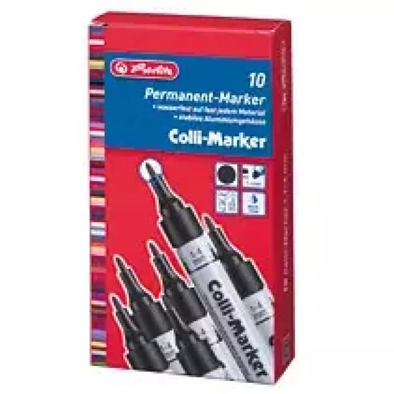 Marcador permanente Herlitz 08860603 preto 10 unid.