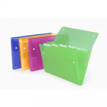 Rexel ICE Expander 6 compartimentos Sortido, Azul, Rosa, Transparente, Turquesa, A4, 120 folhas, 6 compartimentos
