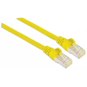 Cabo de rede Intellinet, Cat6, 5m, amarelo, cobre, S/FTP, LSOH / LSZH, PVC, RJ45, contactos banhados a ouro, proteção anti-dobra, com alívio de tração, garantia vitalícia