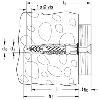 Bucha universal Fischer UX 5 x 30 R com rebordo