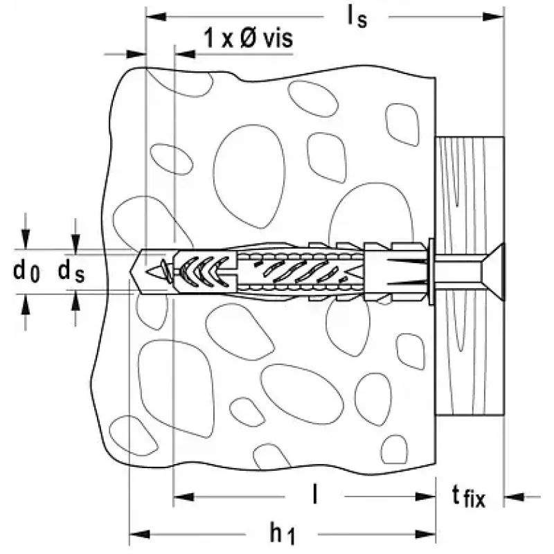 Bucha universal Fischer UX 5 x 30 R com rebordo