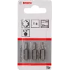 Bosch 2607001601 ponta de chave de fendas Torx T8, extradura, C 6.3, 3 unid.