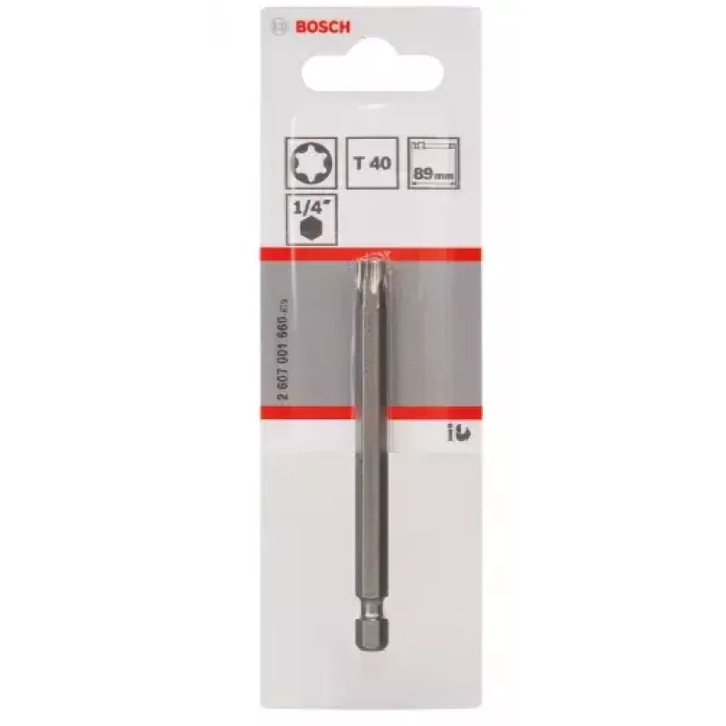 Bosch 2607001660 ponta de chave de fendas Torx T40, extradura, E 6.3, 1 unid.