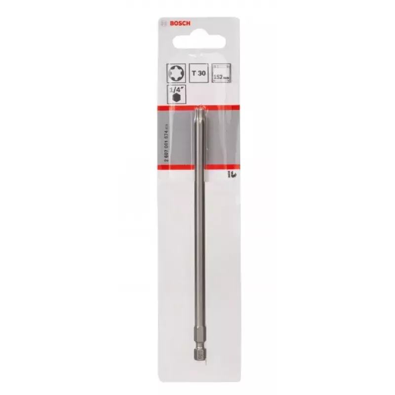 Bosch 2607001674 ponta de chave de fendas Torx T30, extradura, E 6.3, 1 unid.