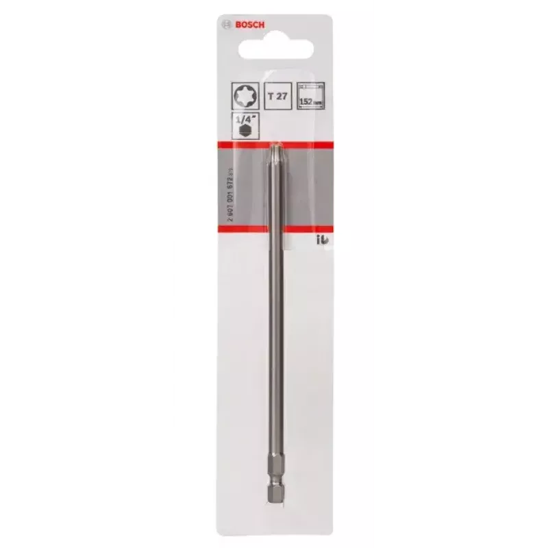 Bosch 2607001672 ponta de chave de fendas Torx T27, extradura, E 6.3, 1 unid.