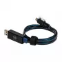 Cabo USB-A/Lightning RealPower 0,75 m Preto/Azul