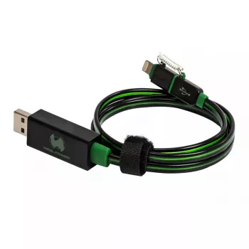 Cabo USB A/Lightning RealPower 0,75 m Preto Verde