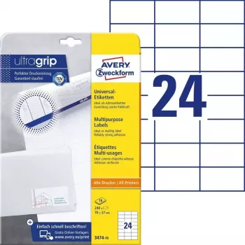Etiqueta autocolante retangular AVERY 3474-10