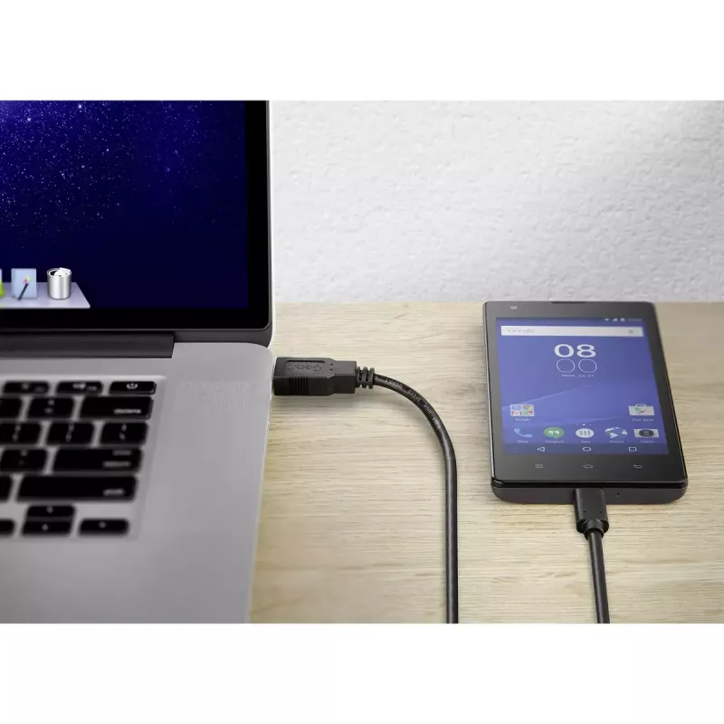 Cabo USB Conrad Renkforce 1460360 USB 3.2 Gen 2 1m USB A USB C preto