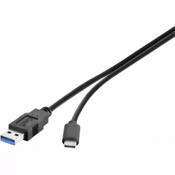 Cabo USB Conrad Renkforce 1460360 USB 3.2 Gen 2 1m USB A USB C preto