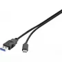 Cabo USB Conrad Renkforce 1460360 USB 3.2 Gen 2 1m USB A USB C preto