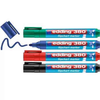 Marcador Edding 380 Ponta Bullet Preto Azul Verde Vermelho