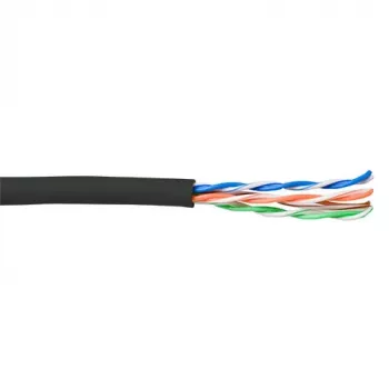 Cabo de rede ACT CAT5E U/UTP flexível Preto 100 m