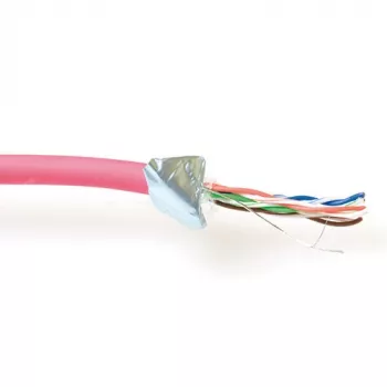 Cabo de rede ACT CAT5E F/UTP LSZH flexível Vermelho 100 m