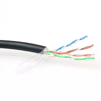 Cabo de rede ACT CAT5E F/UTP LSZH flexível Preto 100 m
