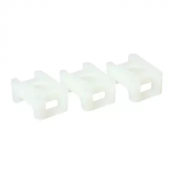 Base de montagem para abraçadeiras ACT com parafuso, transparente, branca, nylon, 100 unid., 23 mm, 16 mm, 9 mm