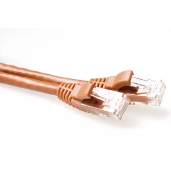 Cabo de rede ACT castanho 10 metros U/UTP CAT6A sem patilha com fichas RJ45