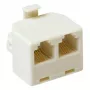 ACT Adaptador T modular RJ: 2x conector fêmea RJ-12 - 1x ficha RJ-12