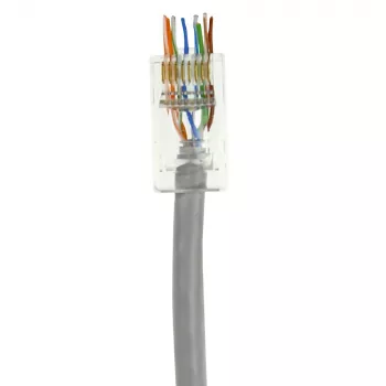 ACT Conector modular RJ45 (8P/8C) CAT6 Easyconnect não blindado para cabo redondo com condutores maciços ou flexíveis