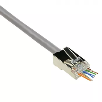 ACT Conector modular RJ45 (8P/8C) CAT6 easyconnect blindado para cabo redondo com condutores maciços ou flexíveis