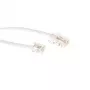 ACT Cabo telefónico plano branco de 10 metros com fichas RJ11 e RJ45