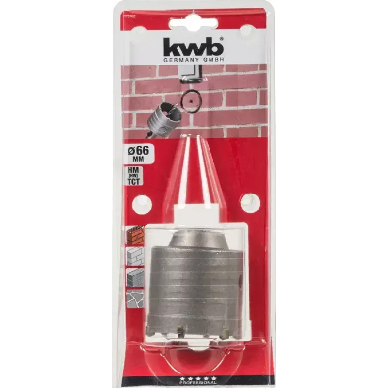 Broca piloto KWB 175166 6,6 cm para betão, granito, mármore