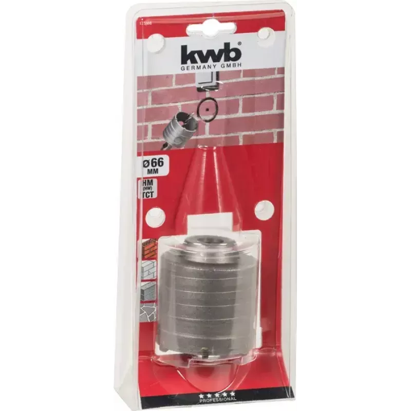 Broca piloto KWB 175166 6,6 cm para betão, granito, mármore