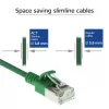 Cabo de rede patch slimline CAT6A U/FTP LSZH ACT verde 0,25 m para datacenter com fichas sem patilhas