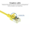 Cabo de rede patch slimline CAT6A U/FTP LSZH ACT amarelo 2 metros para datacenter com proteção de patilhas e fichas RJ45