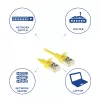 Cabo de rede patch slimline CAT6A U/FTP LSZH ACT amarelo 0,25 metros para datacenter sem patilhas com fichas RJ45