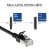 Cabo de rede patch slimline CAT6A U/FTP LSZH ACT preto 1 metro para datacenter sem patilhas com fichas RJ45