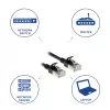 Cabo de rede patch slimline CAT6A U/FTP LSZH ACT preto 1 metro para datacenter sem patilhas com fichas RJ45