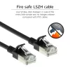 Cabo de rede patch slimline CAT6A U/FTP LSZH ACT preto 1 metro para datacenter sem patilhas com fichas RJ45