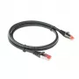 Cabo de rede patch CAT6A U/FTP PVC ACT preto 1 metro altamente flexível, sem emaranhamento, com fichas RJ45 sem patilhas