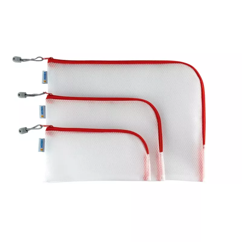 Estojo rígido para material de escrita HERMA 20014 vermelho transparente