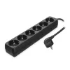 Extensão elétrica ACT, 6 tomadas, 3 m, preto