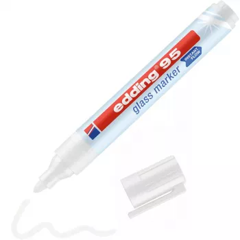 Marcador para vidro Edding 95 ponta redonda branco
