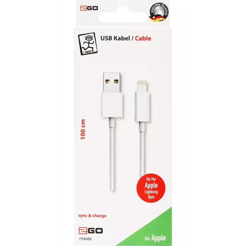 Cabo Lightning 2GO 794888 1m branco USB B