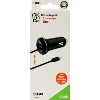 Carregador móvel 2GO 797169 universal preto isqueiro de automóvel 12/24V
