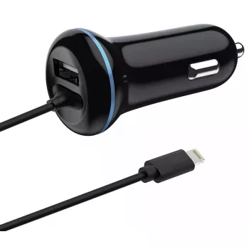 Carregador móvel 2GO 797169 universal preto isqueiro de automóvel 12/24V