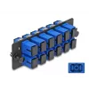 DeLOCK Painel adaptador de fibra ótica SC Simplex UPC 12 portas azul