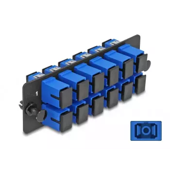 DeLOCK Painel adaptador de fibra ótica SC Simplex UPC 12 portas azul