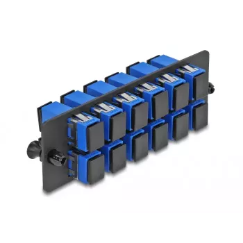DeLOCK Painel adaptador de fibra ótica SC Simplex UPC 12 portas azul
