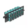 DeLOCK Painel adaptador de fibra ótica SC Simplex OM4 12 portas aqua