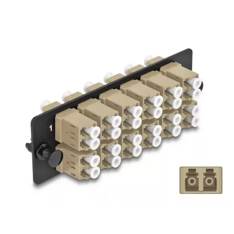 DeLOCK Placa adaptadora de fibra ótica LC Duplex OM1 OM2 12 portas bege