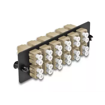 DeLOCK Placa adaptadora de fibra ótica LC Duplex OM1 OM2 12 portas bege