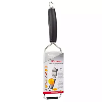 Ralador plano Westmark Technicus-Square, lâminas de aço inoxidável, cabo de plástico preto, 65×28×325 mm