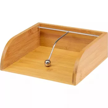 Porta-guardanapos Westmark Tapas + Friends Wood, bambu e aço, 330×330 mm