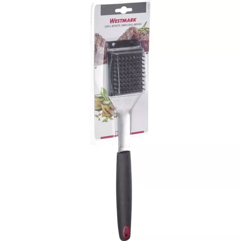 Escova de grelhar para exterior Westmark 15072280 — cerdas de aço inoxidável, cabo PP/TPE, 65×385×35 mm